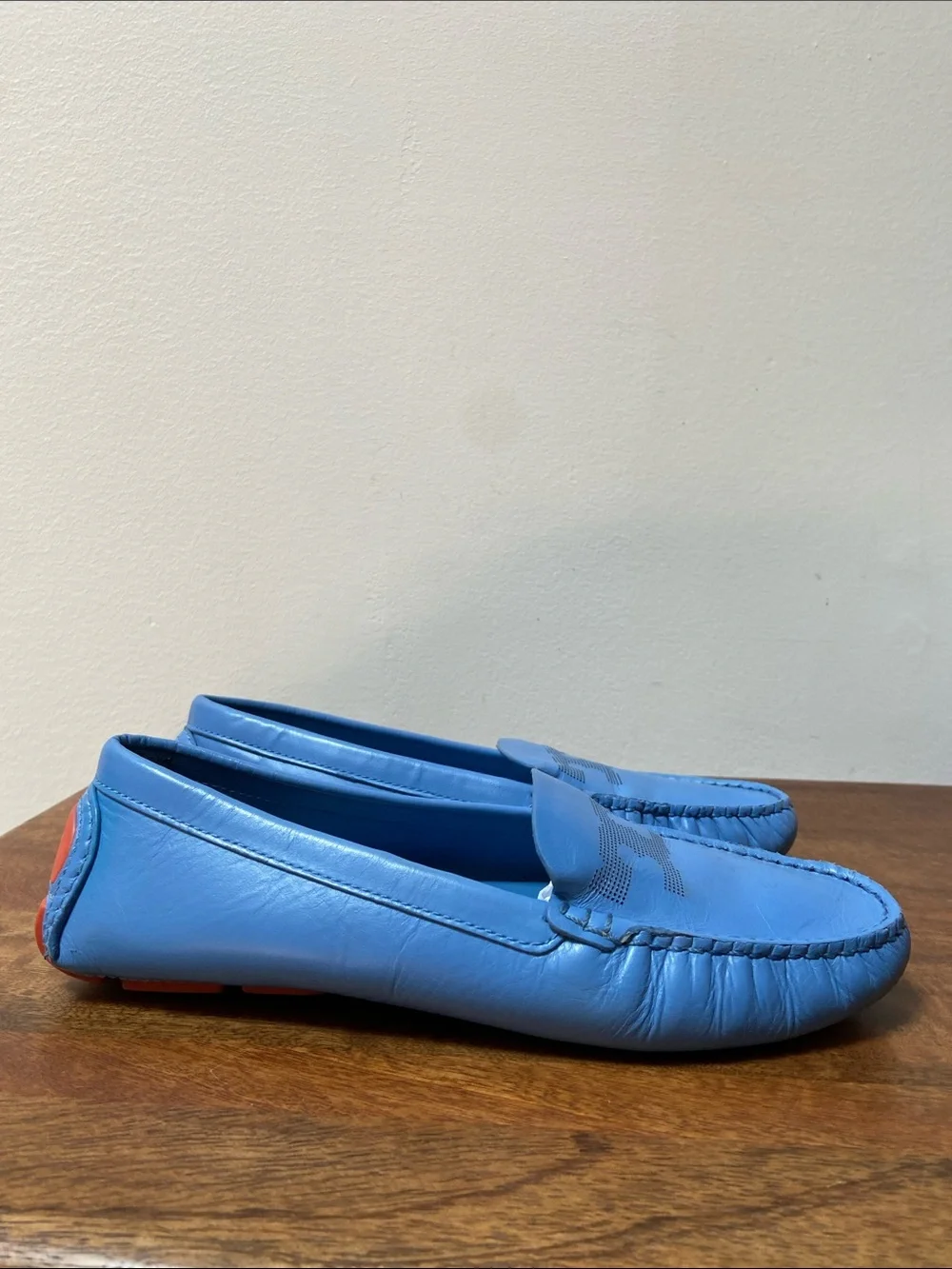 Tory Burch Lowell Driving Loafers in Light Blue